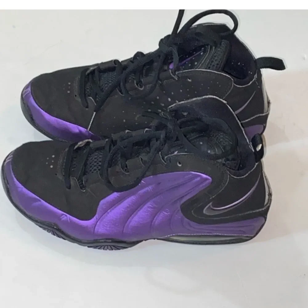 Nike Air Max Wavy GS Basketball Kids Sneakers in Black and Purple Sz5.5Y Unisex